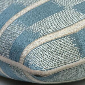 Positano Aqua Reverse, Sustainable Feather, Cushion - Andrew Martin Linen Blend Geometric