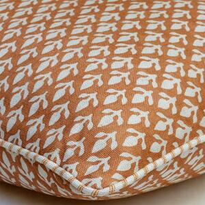 Bud Orange, Sustainable Feather, Cushion - Andrew Martin Eco-conscious & Linen Blend & Viscose Blend Floral & Small Prints