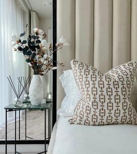 Burlington Tan, Sustainable Feather, Cushion - Andrew Martin Sophie Paterson Cotton Blend & Linen Blend Geometric