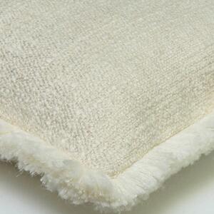 Wren Chalk, Sustainable Feather, Cushion, 55cm x 55cm - Andrew Martin Sophie Paterson With Trim/Fringe & Linen Blend & Viscose Blend & Wool Blend Plai