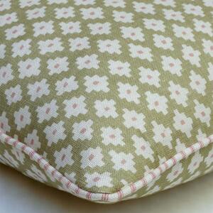 Maze Fennel, Sustainable Feather, Cushion - Andrew Martin Eco-conscious & Linen Blend & Viscose Blend Geometric & Small Prints
