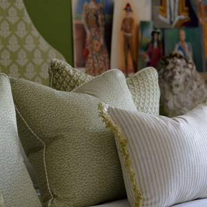 Pollen Leaf, Sustainable Feather, Cushion - Andrew Martin Eco-conscious & Linen Blend & Viscose Blend Small Prints