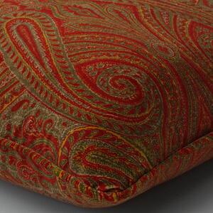 Bonfire Autumn, Sustainable Feather, Cushion, 55cm x 55cm - Andrew Martin Velvet Floral & Paisley