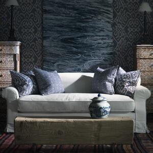 Otter Denim, Sustainable Feather, Cushion - Andrew Martin Eco-conscious & Cotton & Cotton Blend & Linen & Linen Blend Ikat