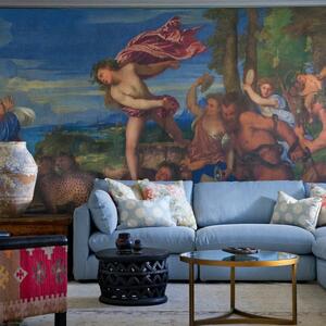 Midsummer Sky, Sustainable Feather, Cushion - Andrew Martin Eco-conscious & Cotton & Cotton Blend & Linen & Linen Blend Floral