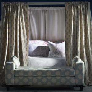 Mayfly Denim, Sustainable Feather, Cushion - Andrew Martin Eco-conscious & Cotton & Cotton Blend & Linen & Linen Blend Floral