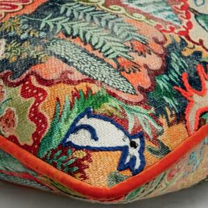 Forest Multi, Sustainable Feather, Cushion, Forest - Andrew Martin Linen & Linen Blend Embroidered & Animal & Floral