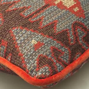 Espiga Blue, Sustainable Feather, Cushion, 55cm x 55cm - Andrew Martin Cotton Blend Kilim
