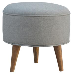 Ashley Tweed Grey Fabric Round Footstool