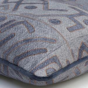 Ashanti Denim, Sustainable Feather, Cushion, 55cm x 55cm - Andrew Martin Linen & Linen Blend & Viscose Blend Geometric