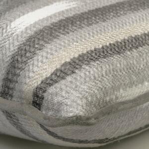 Nineveh Smoke, Sustainable Feather, Cushion, 55cm x 35cm, Slate - Andrew Martin Linen & Linen Blend & Viscose Blend Stripe
