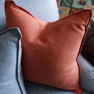 Rocco Orange, Sustainable Feather, Cushion, 55cm x 55cm - Andrew Martin With Trim/Fringe & Linen & Linen Blend Plain