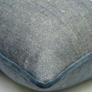 Jericho Denim, Sustainable Feather, Cushion, 55cm x 55cm - Andrew Martin Linen & Linen Blend & Viscose Blend Geometric