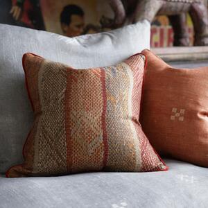 Jericho Brick, Sustainable Feather, Cushion, 55cm x 55cm - Andrew Martin Linen & Linen Blend & Viscose Blend Geometric