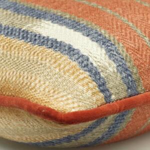 Nineveh Brick, Sustainable Feather, Cushion, 55cm x 35cm - Andrew Martin Linen & Linen Blend & Viscose Blend Stripe