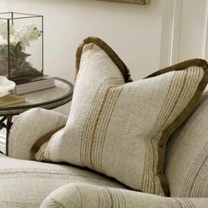 Atrani Stripe Ochre, Sustainable Feather, Cushion - Andrew Martin Sophie Paterson Linen & Linen Blend & Viscose Blend