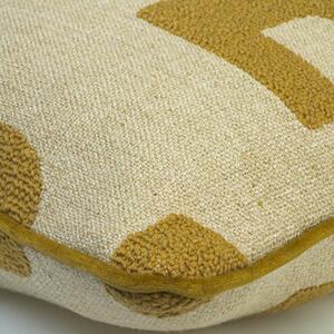Peru Olive, Sustainable Feather, Cushion, 55cm x 55cm - Andrew Martin Cotton Blend & Linen Blend & Wool Blend Geometric & Weave