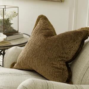 Roma Bronze, Sustainable Feather, Cushion - Andrew Martin Sophie Paterson With Trim/Fringe & Linen Blend & Velvet