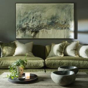 Roma Olive, Sustainable Feather, Cushion - Andrew Martin Sophie Paterson Linen Blend & Velvet Plain