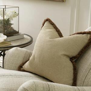 Sanremo Almond, Sustainable Feather, Cushion - Andrew Martin Sophie Paterson With Trim/Fringe & Cotton Blend & Linen & Linen Blend & Viscose Blend Pla