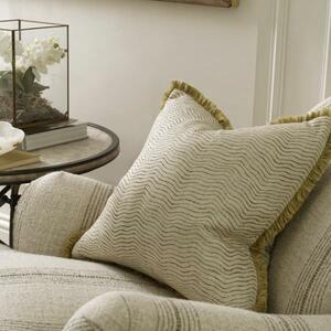 Canalasso Olive, Sustainable Feather, Cushion - Andrew Martin Sophie Paterson Cotton Blend & Linen Blend Stripe