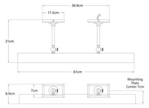 Cabinet Maker's Double Picture Light Bronze, Picture Light, Small - Andrew Martin