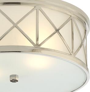 Montpelier Flush Nickel, Ceiling Light, Large, Polished Nickel - Andrew Martin