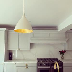 Agnes Pendant Light, White, Large, Plaster White - Andrew Martin