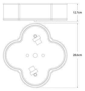 Basil Flush Brass, Ceiling Light, Small, Natural Brass & Glass - Andrew Martin