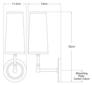 Ziyi Wall Light Bronze, Wall Light - Andrew Martin