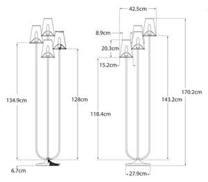 Montreuil Floor Lamp Silver, Floor Lamp, Burnished Silver Leaf - Andrew Martin