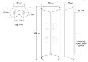Selfoss Tall Wall Light Black, Wall Light, Large - Andrew Martin
