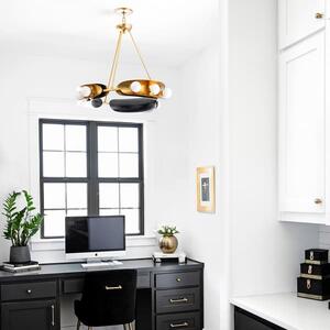 Hopper Chandelier, Black/Gold - Andrew Martin