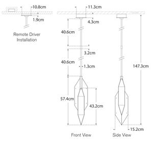 Ophelion Pendant Nickel, Pendant Light, Polished Nickel & Alabaster - Andrew Martin