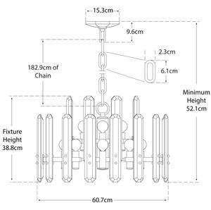 Bonnington Chandelier Nickel, Small, Polished Nickel - Andrew Martin