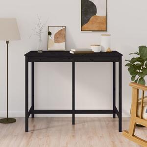 Bar Table Black 140x80x110 cm Solid Wood Pine