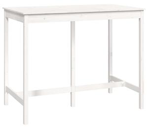 Bar Table White 140x80x110 cm Solid Wood Pine