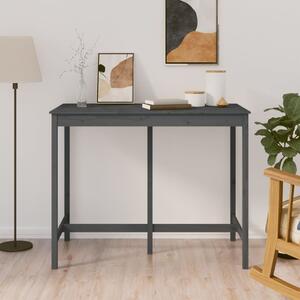 Bar Table Grey 140x80x110 cm Solid Wood Pine