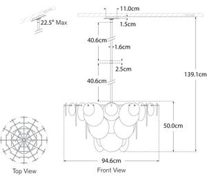 Loire Chandelier Nickel, Polished Nickel - Andrew Martin