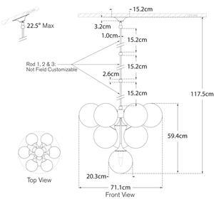 Cristol Chandelier Nickel, Medium, Polished Nickel - Andrew Martin