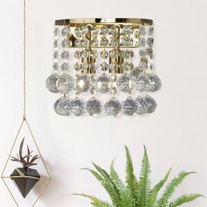 Searchlight 2402-2GO Hanna 2 Light Wall Light In Gold With Crystal