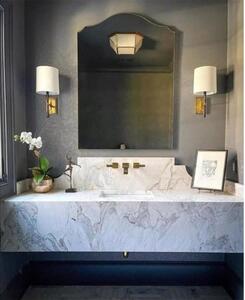 Refined Rib Wall Light Brass, Wall Light, Ebony Resin & Soft Brass - Andrew Martin