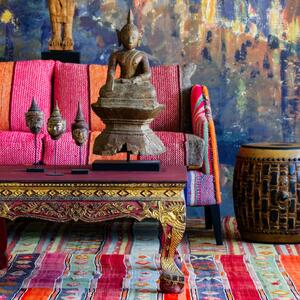 Regal Sofa Andean, Sofa, Orange/Multicoloured/Red - Andrew Martin