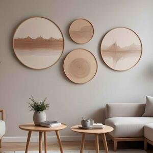 Stillform Wooden Rounds Ethereal Echoes Art of Frame Set of 4 in Multicolour
