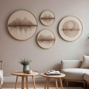 Stillform Wooden Rounds Vintage Vellum Art of Frame Set of 4 in Multicolour