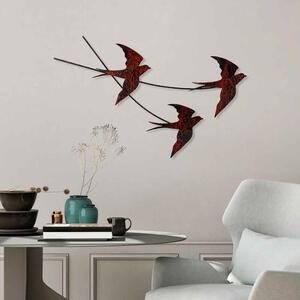 Parklane Metal Flying Bird Wall Art in Black and Red