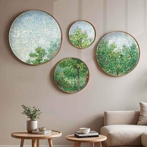 Stillform Wooden Rounds Verdant Canopy Art of Frame Set of 4 in Multicolour