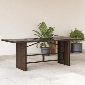 Xorell Garden Brown Glass Top Dining Table with Poly Rattan Base