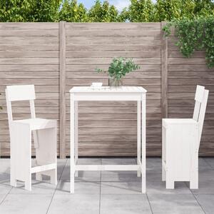 Xandor Garden Solid Wood Bar Table with 2 Stools in White