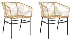 Xanvio Garden Brown Poly Rattan Armchair in Pair